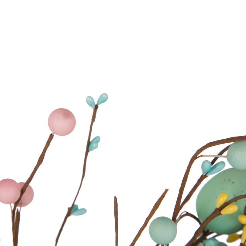 Glitzhome 22"D Artificial Easter Spring Eggs Berries Wreath for Front Door Wall Decor