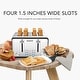 preview thumbnail 3 of 4, Toaster 4 Slice, Stainless Steel Slot Toaster with Dual Control Panels