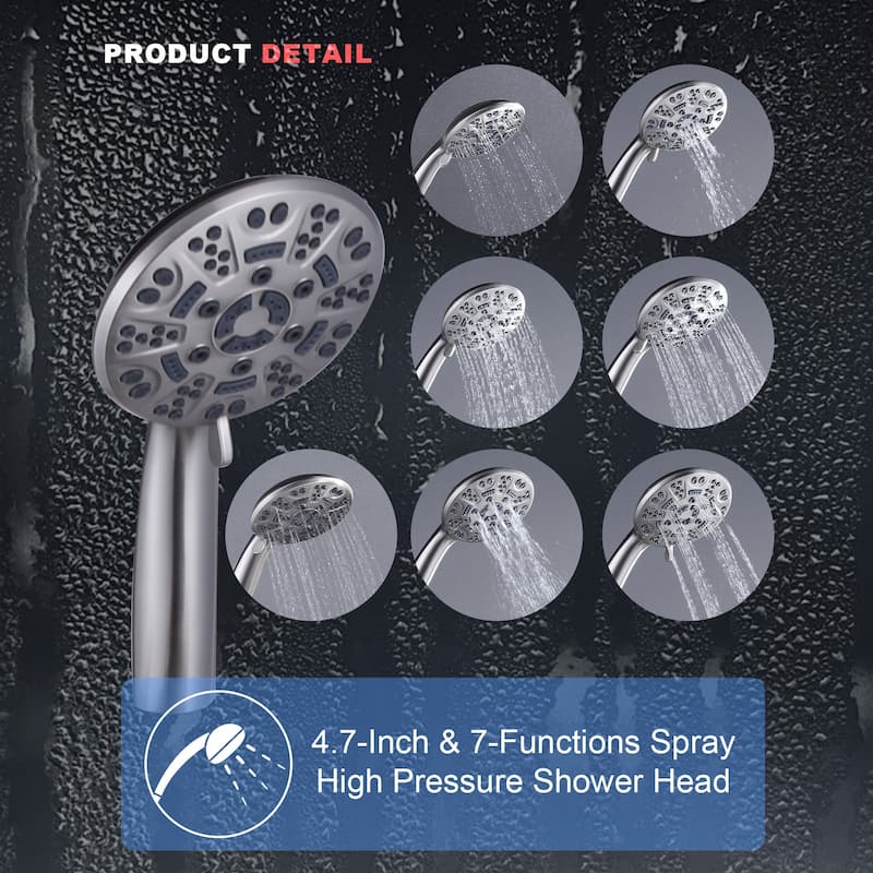 WOWOW Single-Handle 7-Spray Dual Shower Head Shower Faucet