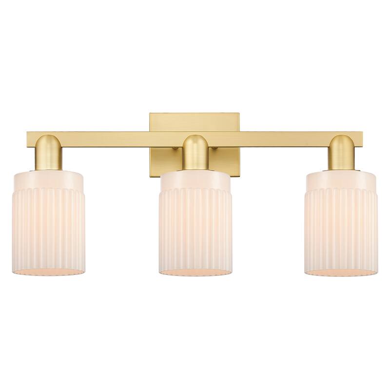 Innovations Lighting Endless Possibilities Arcadia - Hadley - 3 Light 24" Bath Vanity Light - Satin Gold/Matte White