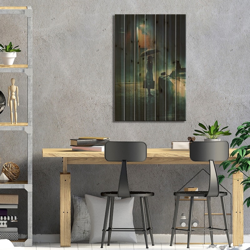 Nocturnal Rendezvous Print On Wood by Adam Cousins - Multi-Color