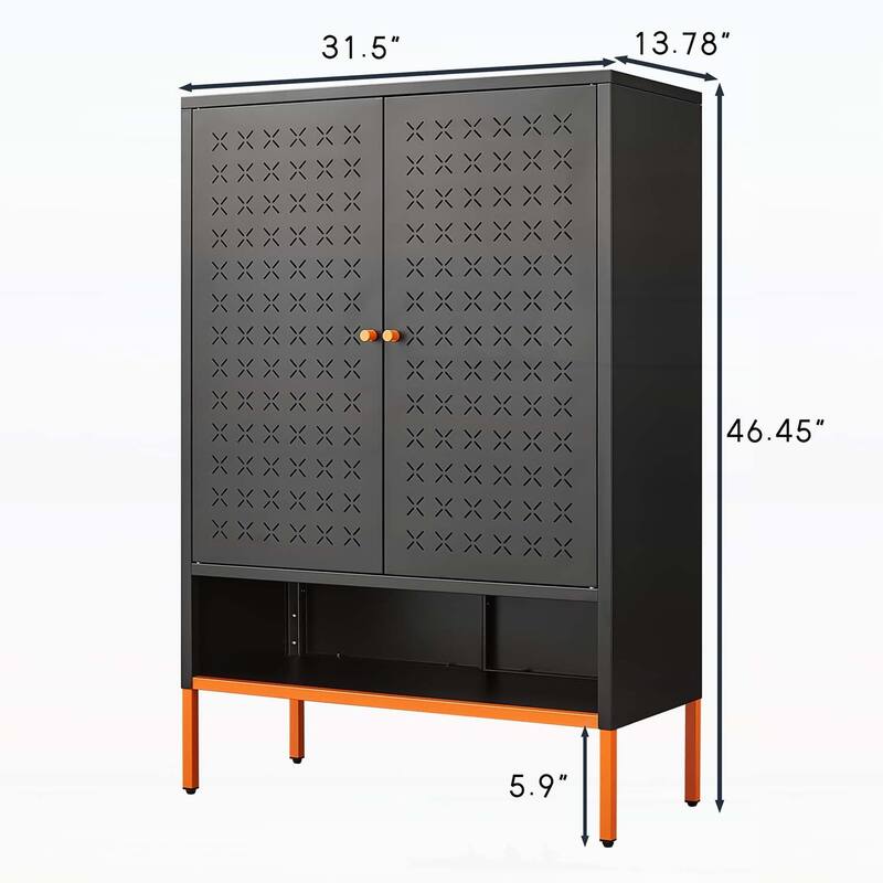Grid Double Door Shoe Cabinet for Optimal Storage