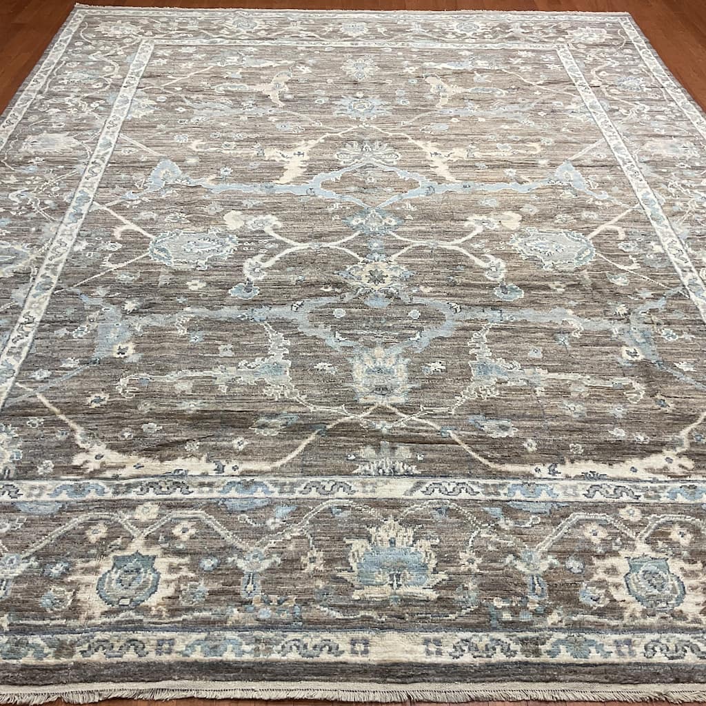 HERAT ORIENTAL Handmade Vegetable Dyed Oushak Wool Rug - 10'3" x 13'