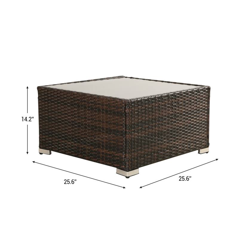 7-Piece Wicker Patio Conversation Set with Cushions