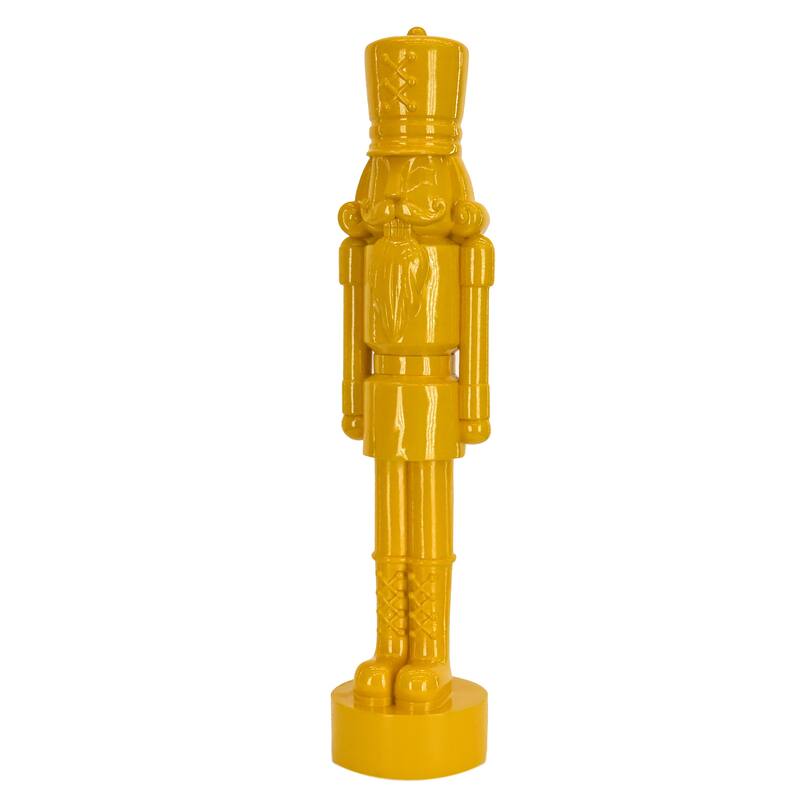National Tree Company 18 in. HGTV Home Collection Resin Christmas Themed Nut Cracker, Yellow - 18 in - Yellow