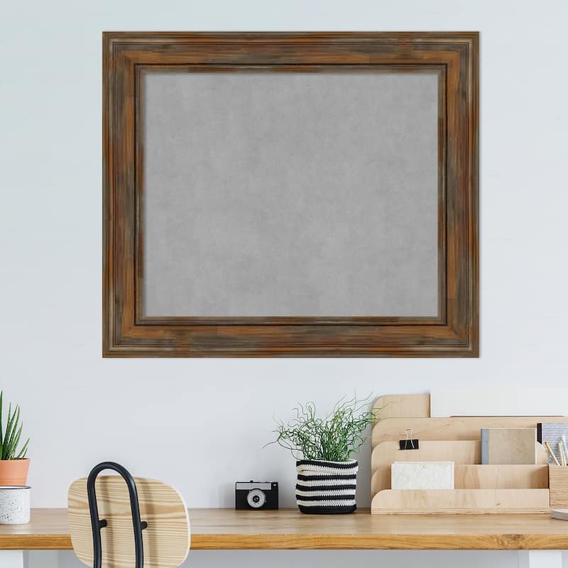 Amanti Art Alexandria Rustic Brown Framed Magnetic Board