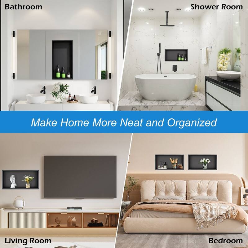 WIZ 24-inch W x 12-inch H x 4-inch D Stainless Steel Shower Niche