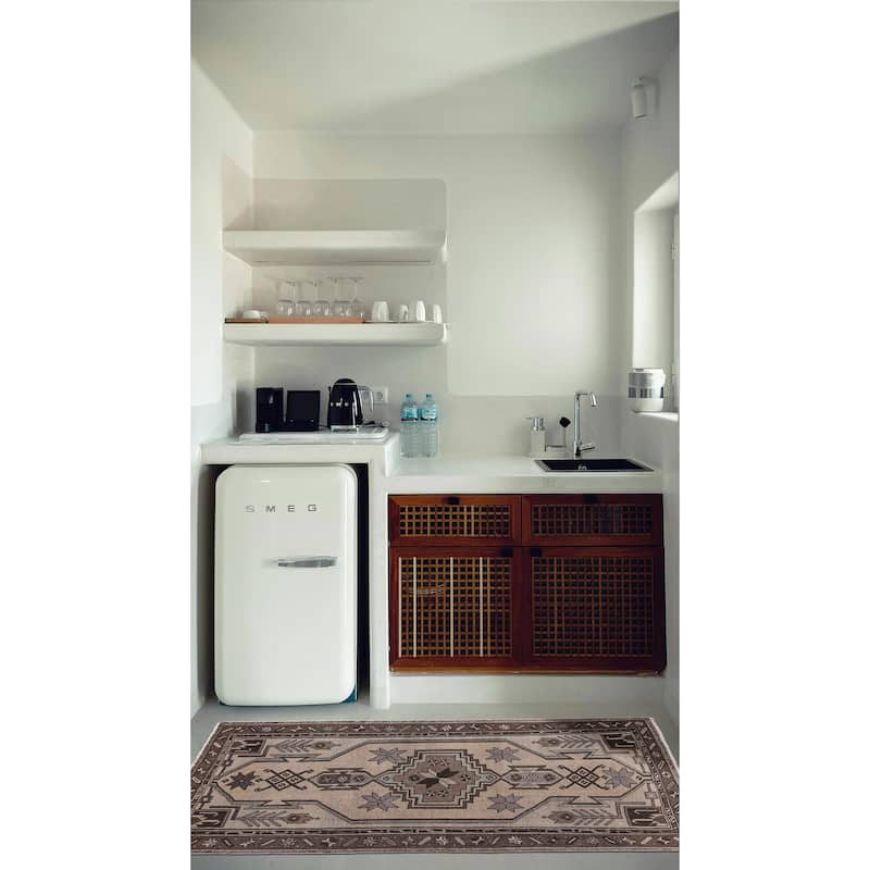 ECARPETGALLERY Hand-knotted Antalya Vintage Beige Wool Rug - 2'11 x 4'9