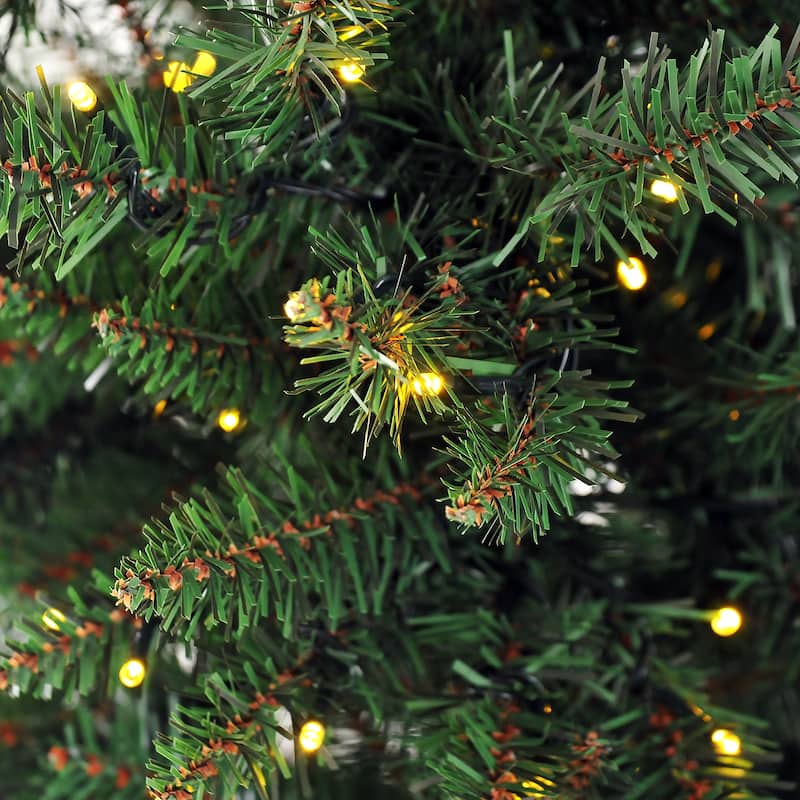 HOMCOM 7 ft. Christmas Tree with Lights, LED Christmas Tree with Stand, Prelit Christmas Tree - 6.89 ft