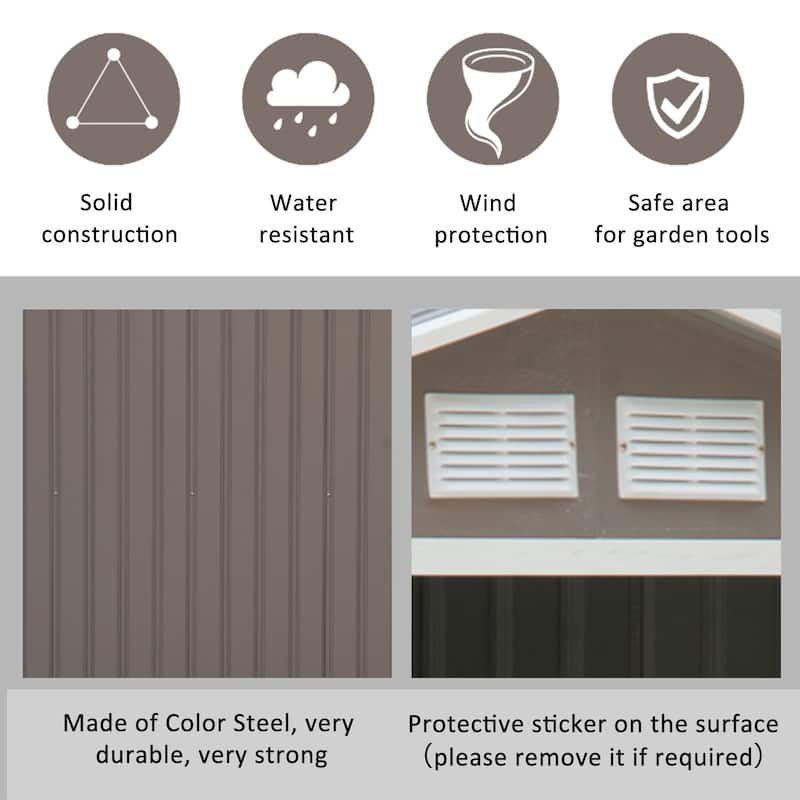 Outsunny Metal Outdoor Shed Organizer & Garden Storage