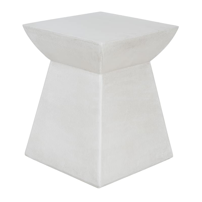 Christopher Knight Home - Voisin Antique Artisan Outdoor Magnesium Oxide Side Table with Sculptural Pedestal Silhouette - 15.2"L