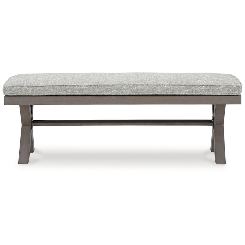 Signature Design by Ashley Hillside Barn Gray/Brown 54" Outdoor Dining Bench - 54.38" W x 18.75" D x 19.25" H