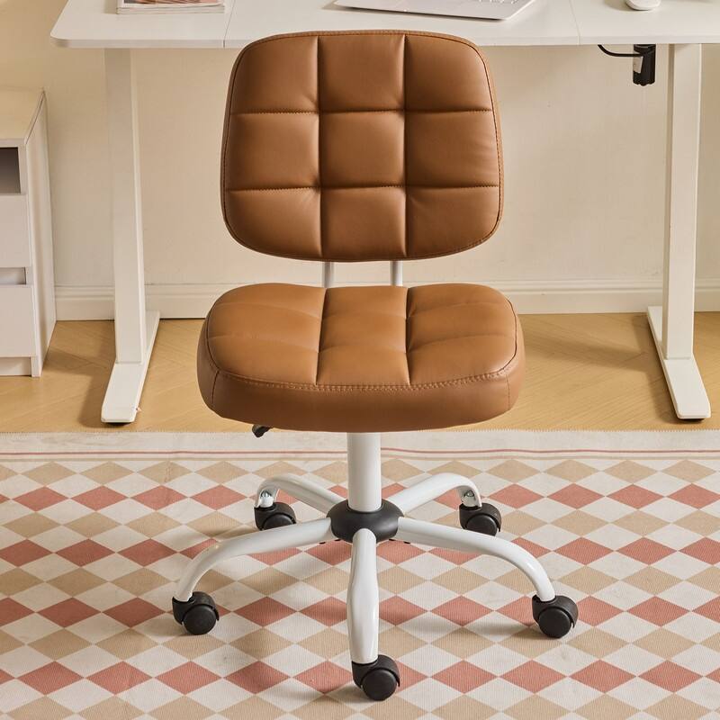 22.1 Inch Upholstered PU Lattice Swivel Office Chair