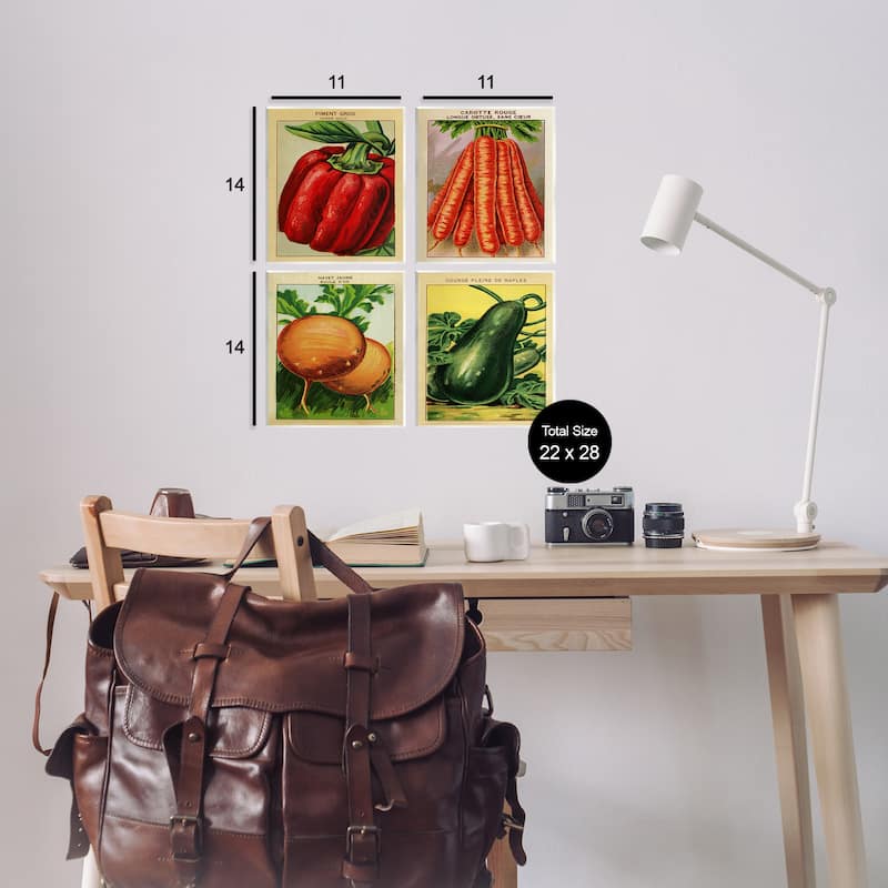Stupell Rustic Garden Vegetables Wall Plaque Art Design By Lil' Rue (Set of 4)