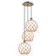 Option Antique Brass / White Glass with Brown Rope