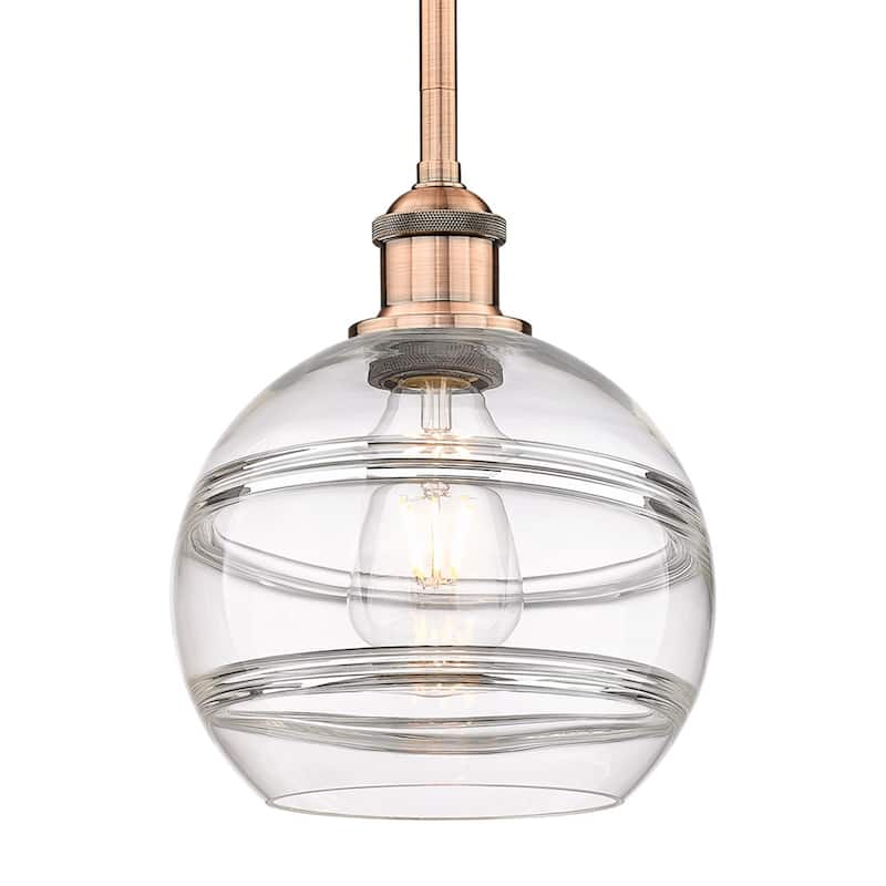 Innovations Lighting 616-1S 9 8 Rochester Pendant Rochester 8" Wide - Antique Copper / Clear
