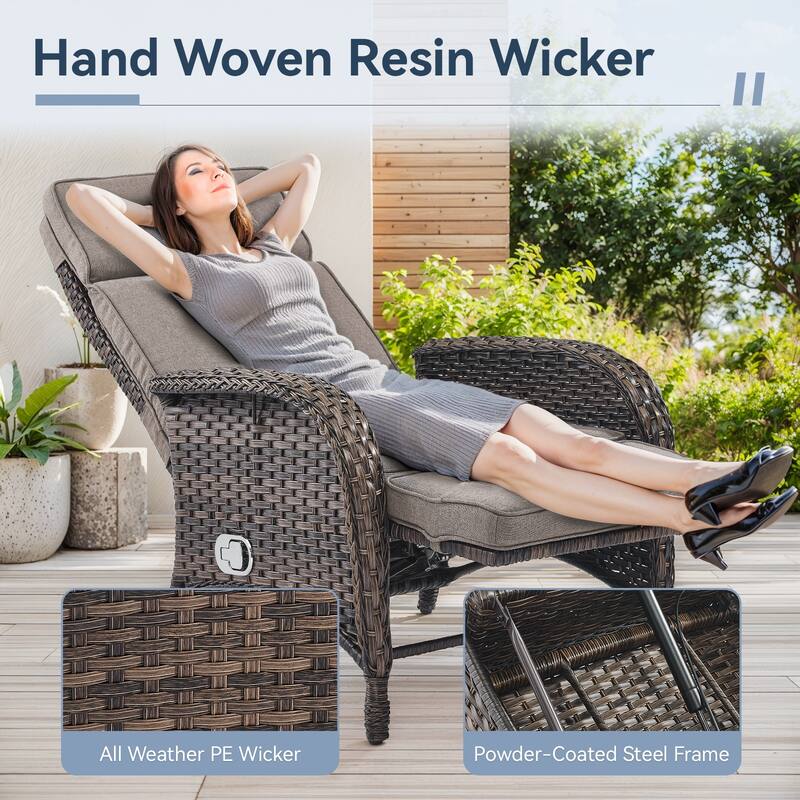 Outdoor Chaise Lounge Chair Adjustable 6-Position