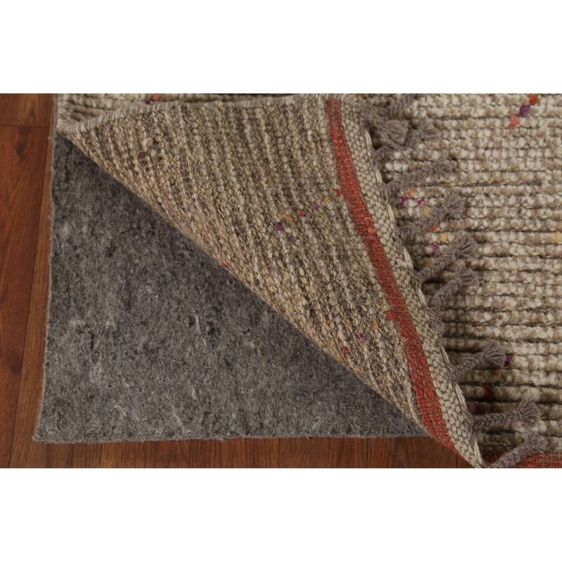 Earth Tone Moroccan Oriental Area Rug Handmade Wool Carpet - 5'7"x 8'10"