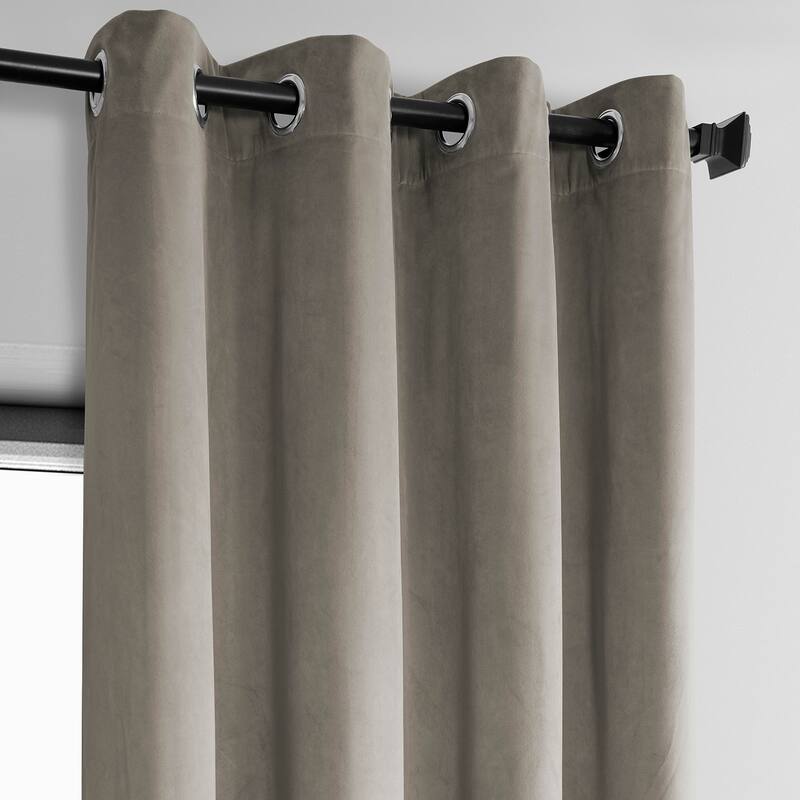 Exclusive Fabrics Heritage Plush Velvet Room Darkening Grommet Curtain (1 Panel)