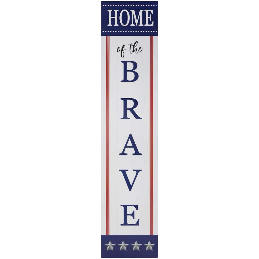 Home of the Brave Patriotic Wooden Wall Sign - 36"