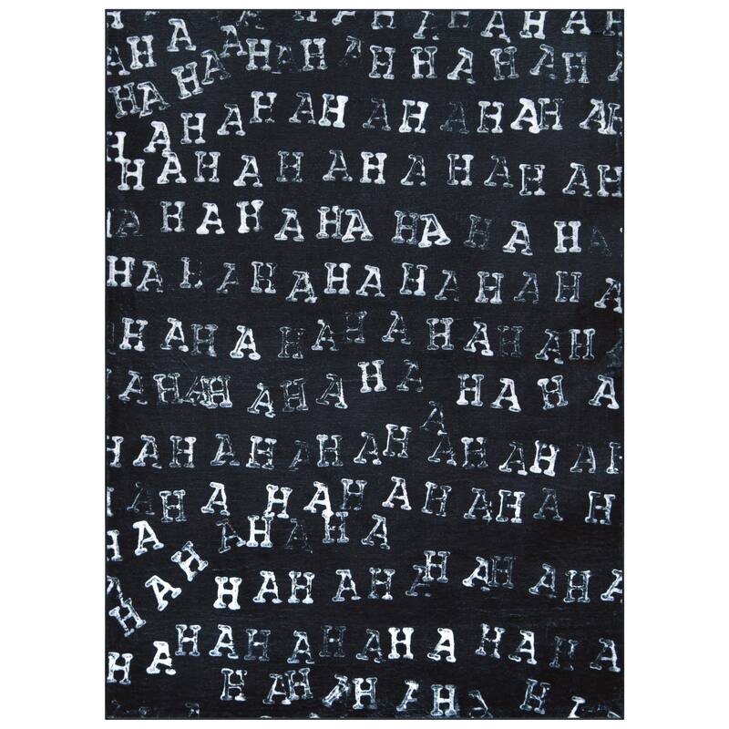 Haha II, Hand Washable Art Area Rug, power-loomed, 100% polyester, 2mm pile & non-slipping back