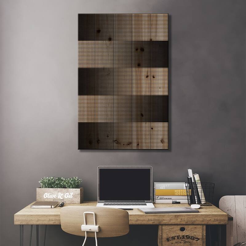 Modern Art- Grayscale Print On Wood by 5by5collective - Multi-Color
