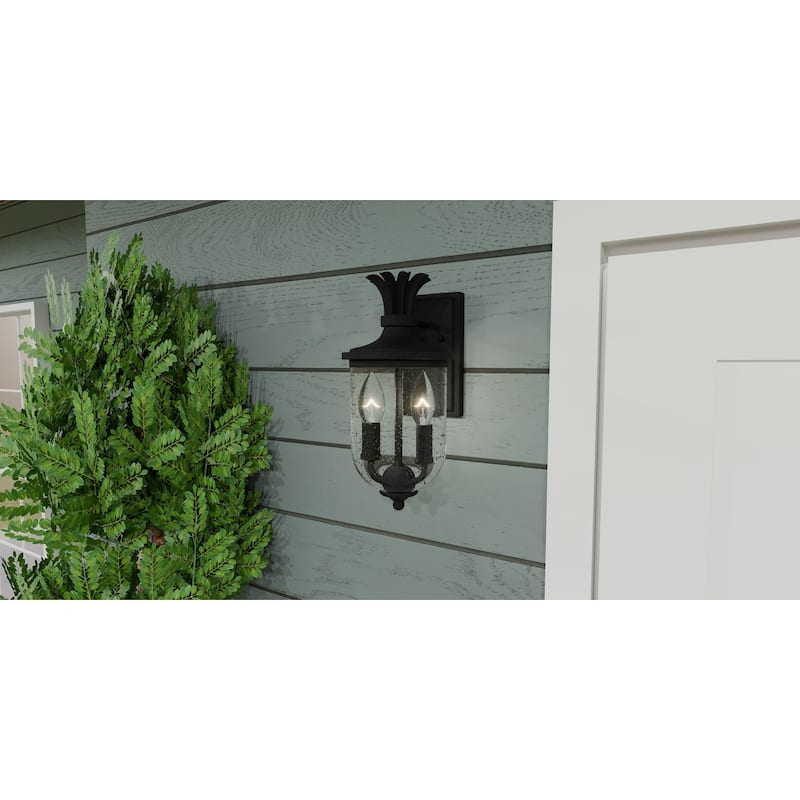 Havana 2-Light Earth Black Outdoor Wall Lantern