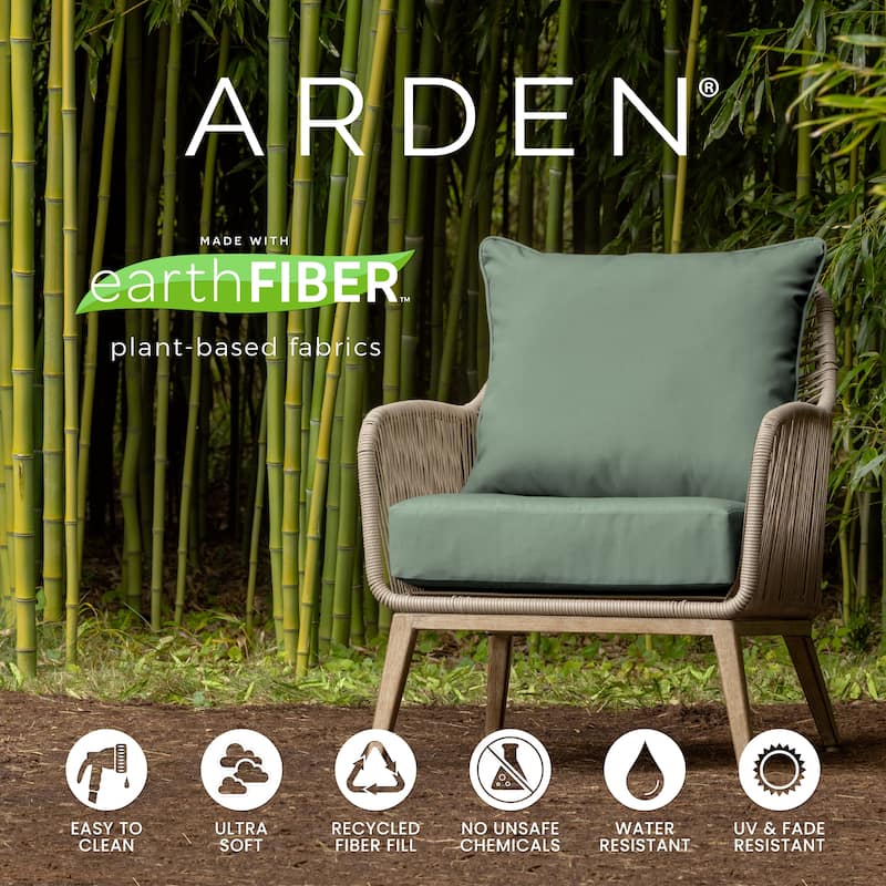 ARDEN earthFIBER Plush Modern Tufted Polyfill Dining Chair Cushion, Set of 2