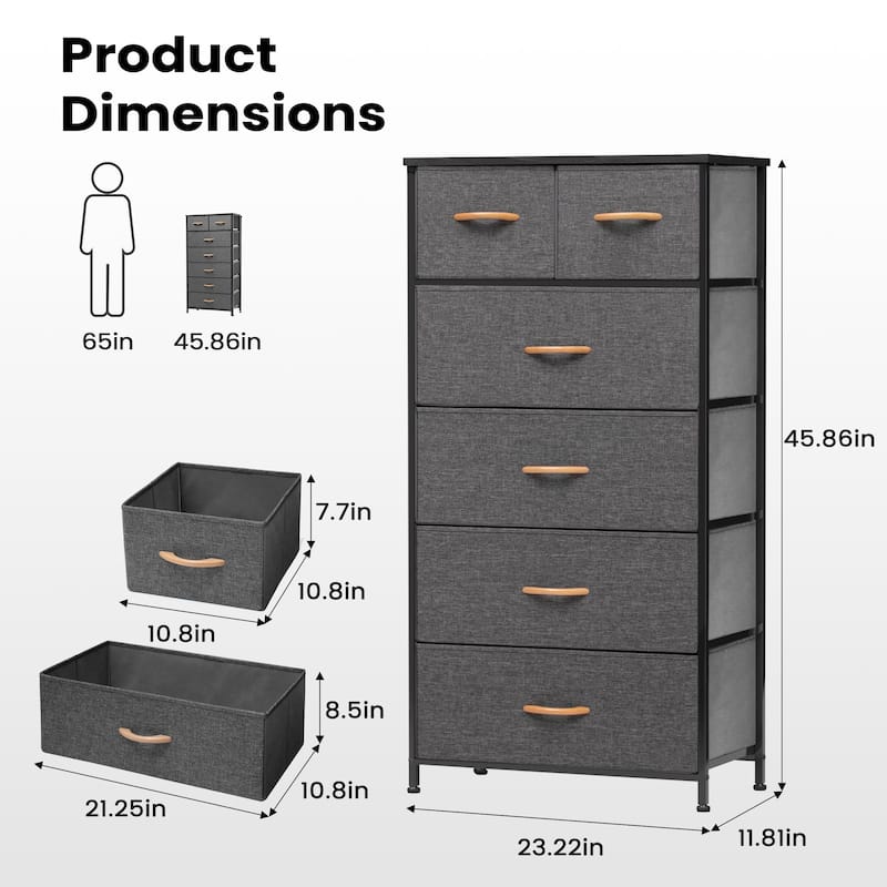 Pellebant 6 Drawers Vertical Dresser Storage Tower