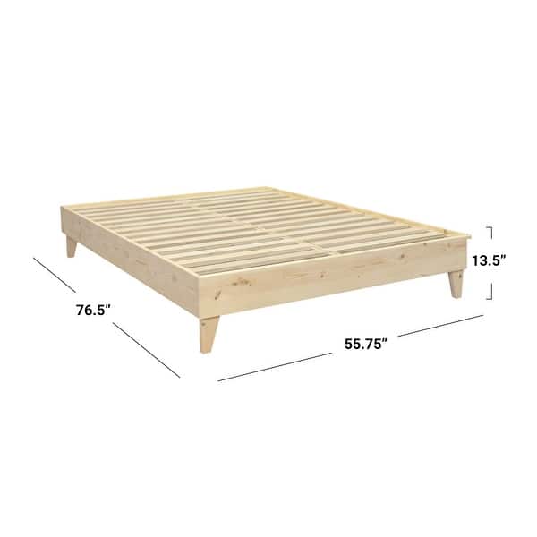 dimension image slide 16 of 30, Kotter Home Solid Wood Mid-century Modern Platform Bed