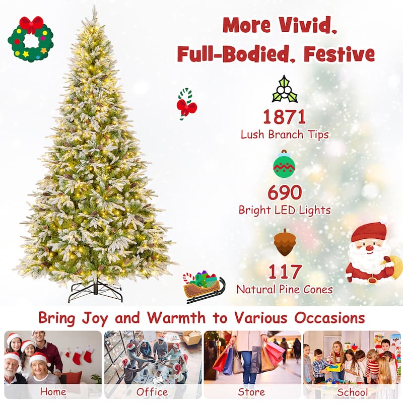 Gymax 6/7.5/9 ft Artificial Christmas Tree w/ 765/1135/1871 Branch - See Details