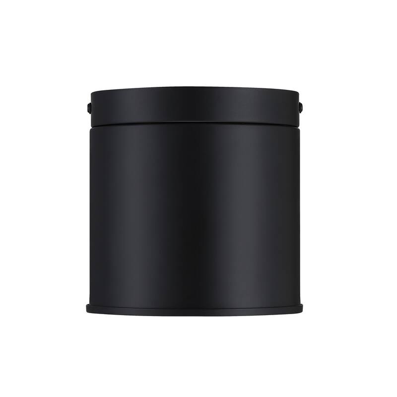 Fleur Oasis 6 in. Matte Black Modern Flush Mount with Metal Shade for Hallways