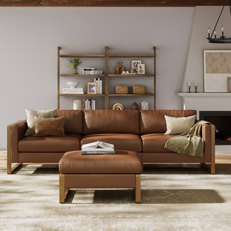 Madison Modern Upholstered Modular Sofa or Couch for Living Room with Solid Wood Legs