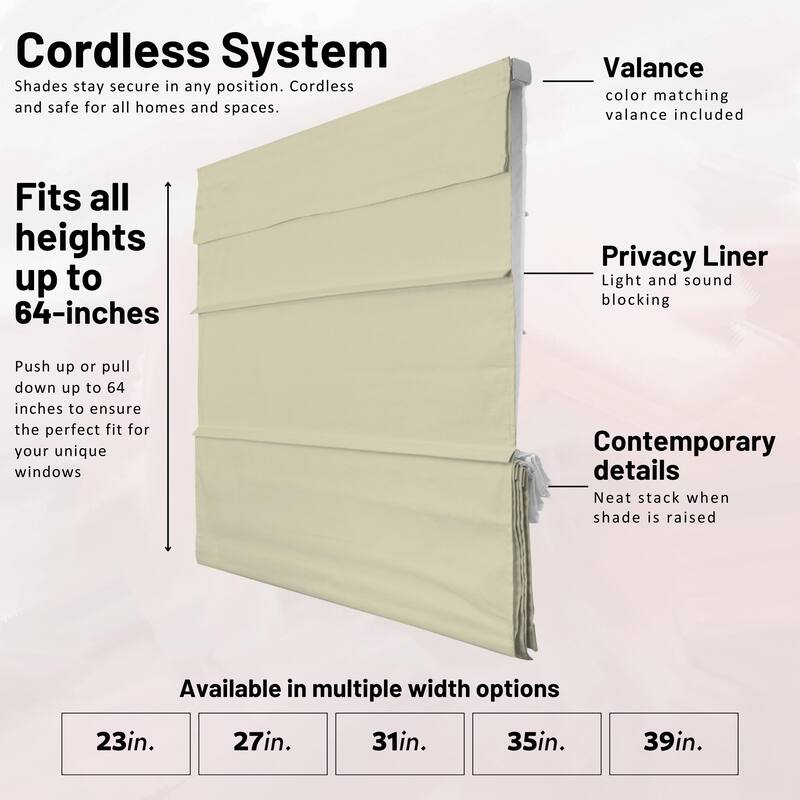 CHICOLOGY Cordless Roman Shades, Privacy Window Blinds for Home