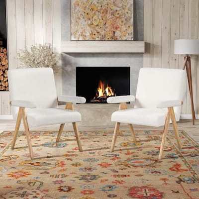 Sherpa Fabric Armchair Upholstered Reading Chair Leisure Chair