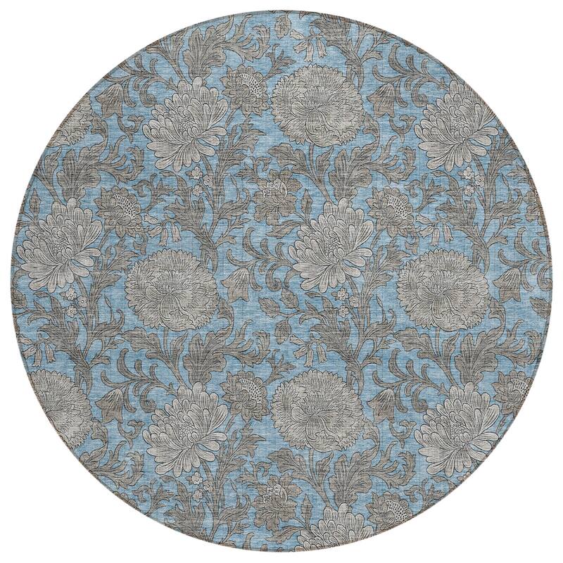 Machine Washable Indoor/ Outdoor Chantille Floral Rug