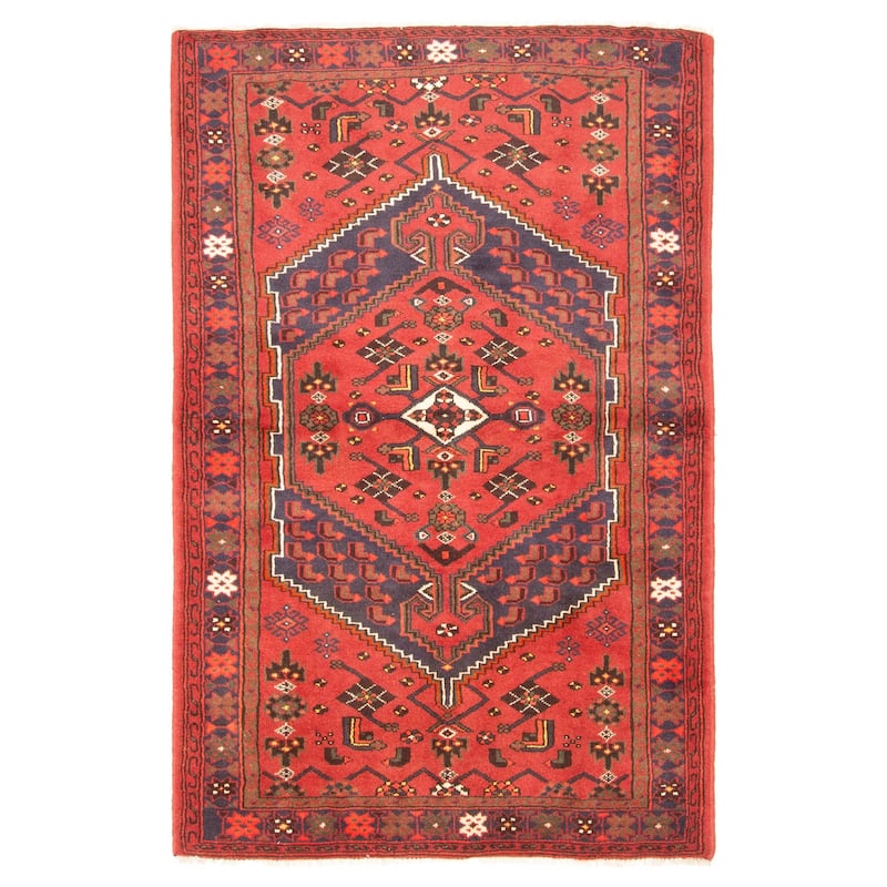 ECARPETGALLERY Hand-knotted Andelz Red Wool Rug - 3'11 x 6'4