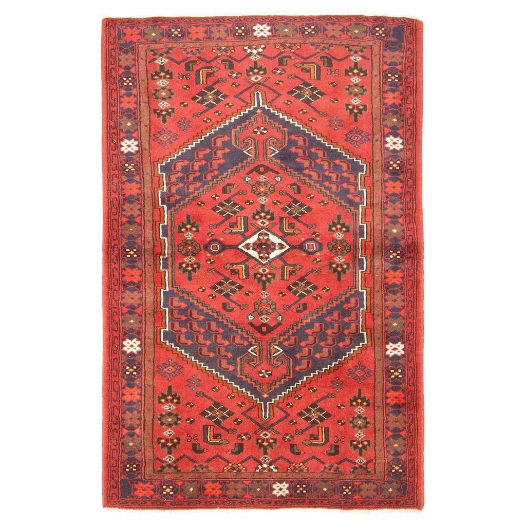 ECARPETGALLERY Hand-knotted Andelz Red Wool Rug - 3'11 x 6'4