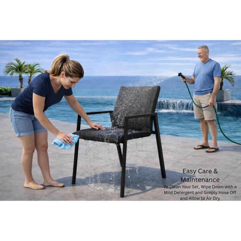 Dekota Dark Grey 13-Piece Aluminum Outdoor Dining Set with Sling Set in Midnight Grey - N/A