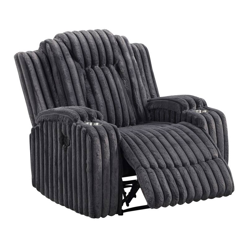 Brynda 38" Corduroy Manual Reclining Chair with Cup Holders