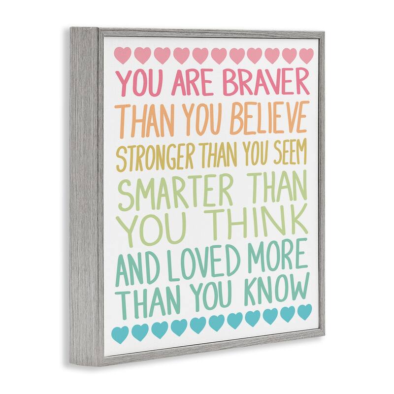 Stupell Rainbow Confidence Phrases Framed Giclee Art Design By Sweet Melody Designs