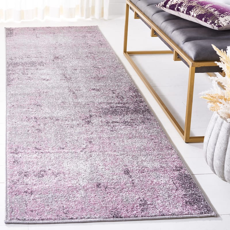 SAFAVIEH Adirondack Inaya Vintage Boho Oriental Rug - 2'6" x 8' Runner - Light Grey/Purple