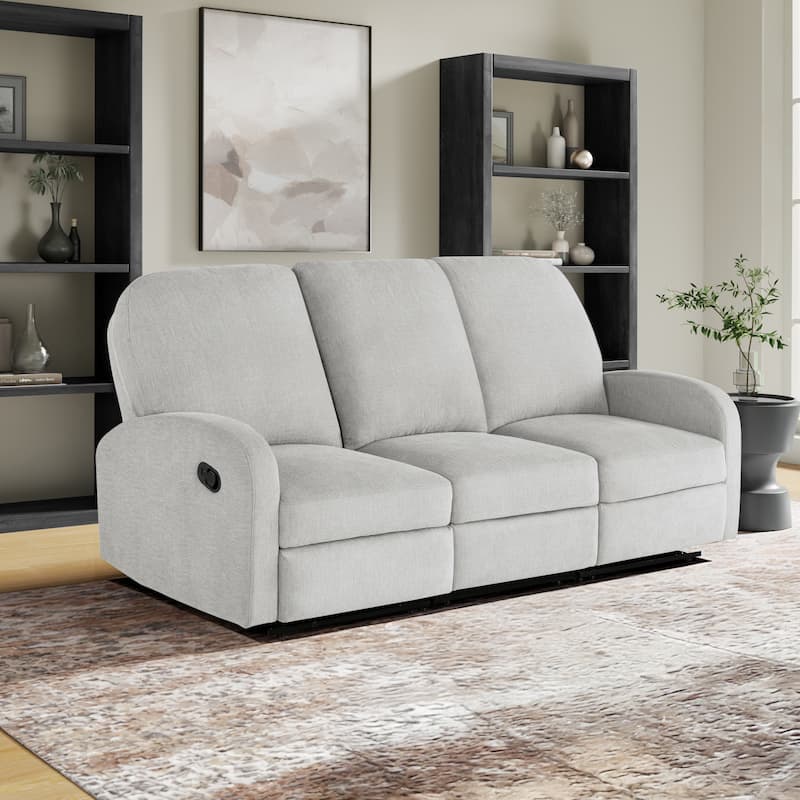 Relax-A-Lounger Parker Reclining Sofa in Woven Polyester Fabric - Light Grey
