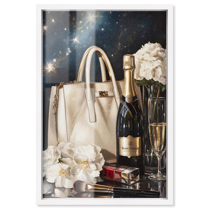 Cheers to Starry Glam Shadowbox by Art Remedy - White - 16" x 24"