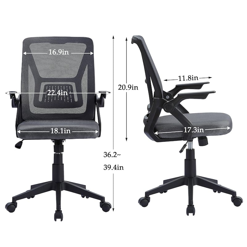 Javlergo Office Chair Mid Back Swivel Lumbar Support Desk Chair, Computer Ergonomic Mesh Chair with Armrest