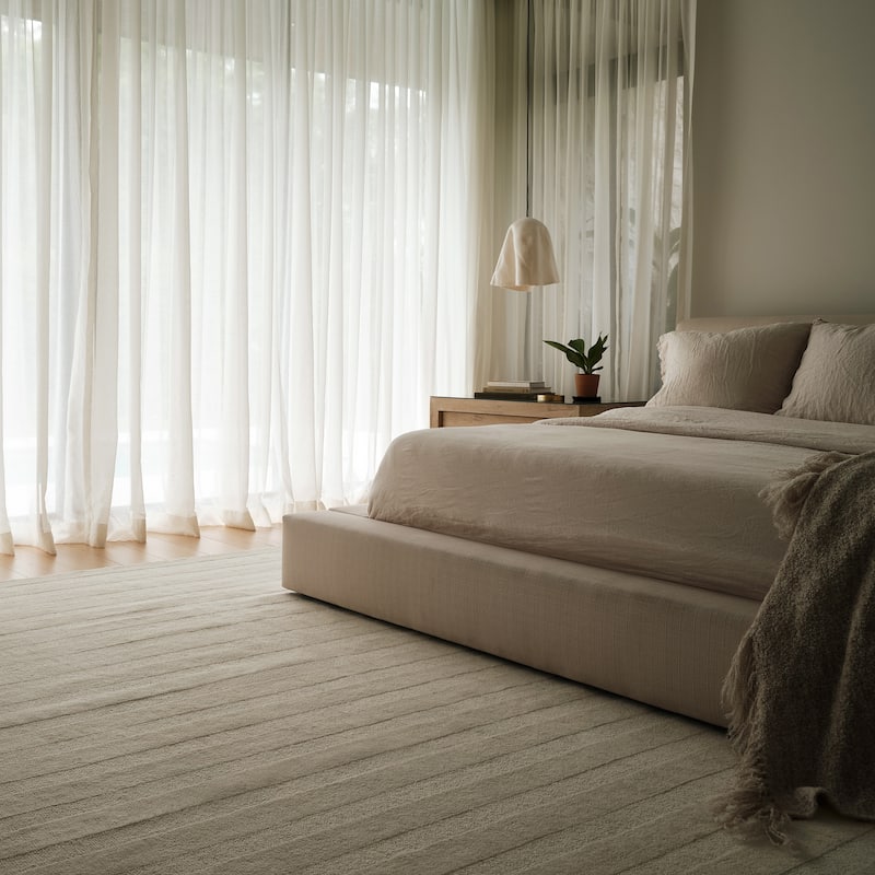 Vestry Striped Wool Area Rug - 8'6" x 11'6" - Ivory