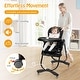 preview thumbnail 28 of 47, Multifunctional Folding Baby High Chair with Rolling Wheels and Adjustable Height - 40" x 23" x 36"-43.5"(L x W x H)