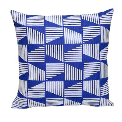 Geometric Square Throw Pillow - 18" - Blue and White