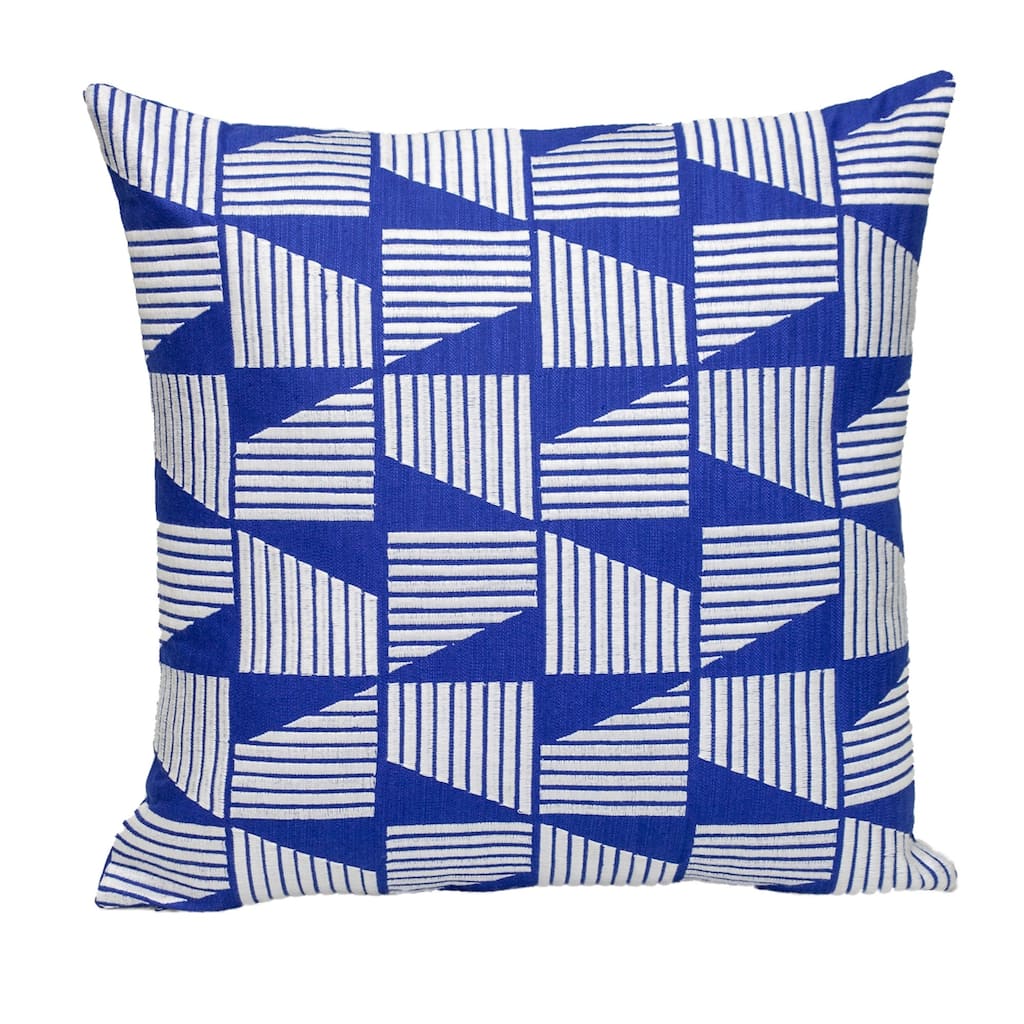 Geometric Square Throw Pillow - 18" - Blue and White