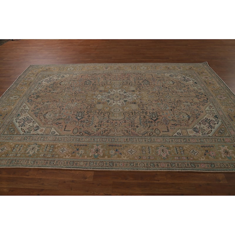 Geometric Tabriz Persian Area Rug Handmade Wool Carpet - 6'5" x 9'7"